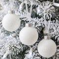 White Christmas Ball Ornaments for Tree Decorations – Small 2.36" Shatterproof Glitter Snowball for Holiday Xmas Decor, 18-Pack