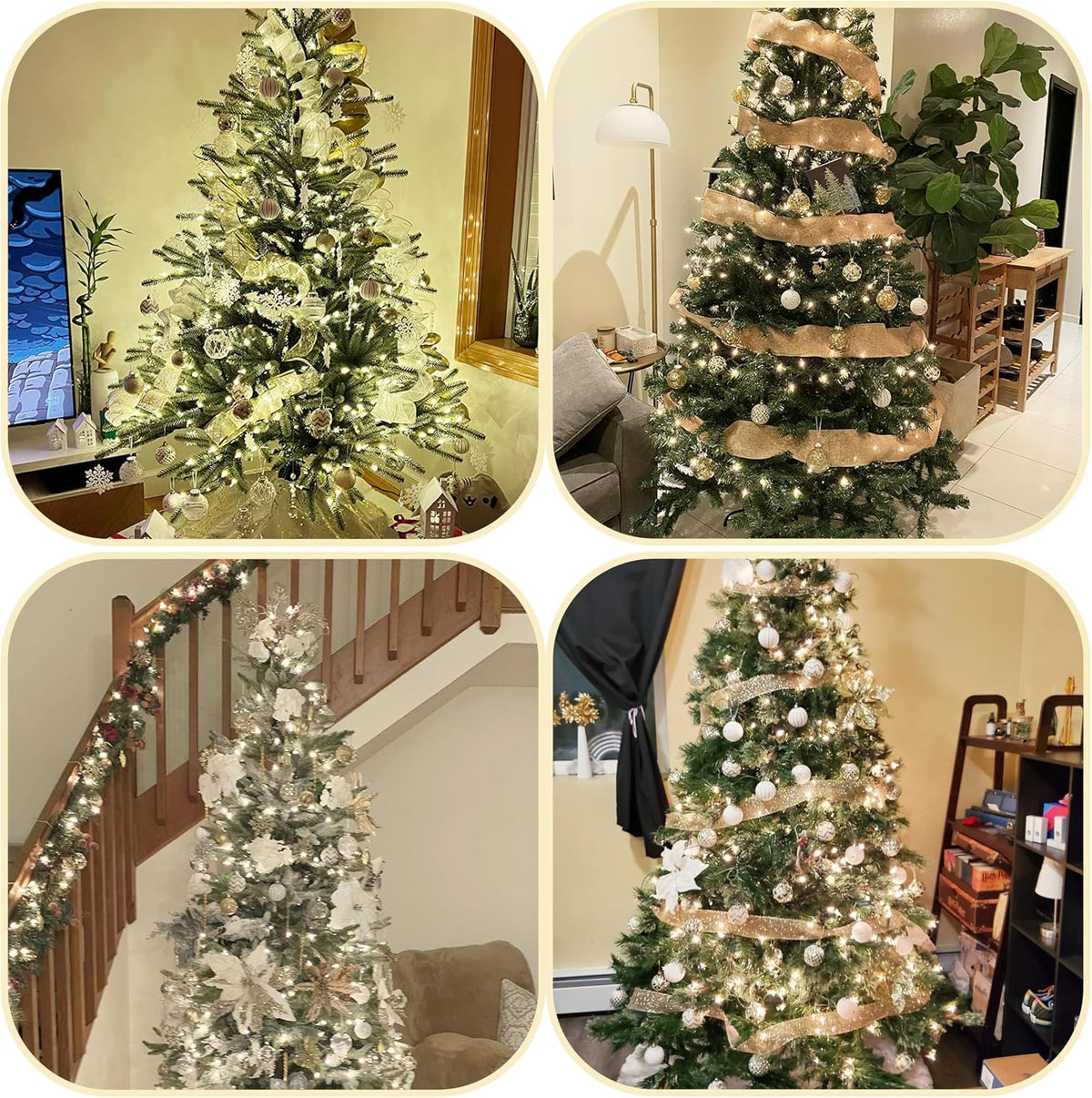 30PCS Christmas Balls Ornaments,60Mm Gold&White Painted Shatterproof Festive Wedding Hanging Ornaments Christmas Tree Decoration