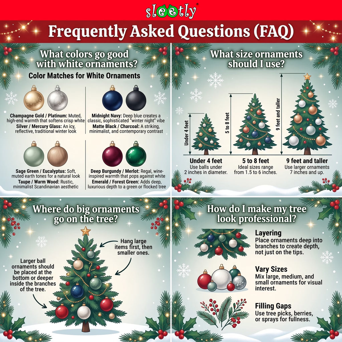 White Christmas Ball Ornaments for Tree Decorations – Small 2.36" Shatterproof Glitter Snowball for Holiday Xmas Decor, 18-Pack