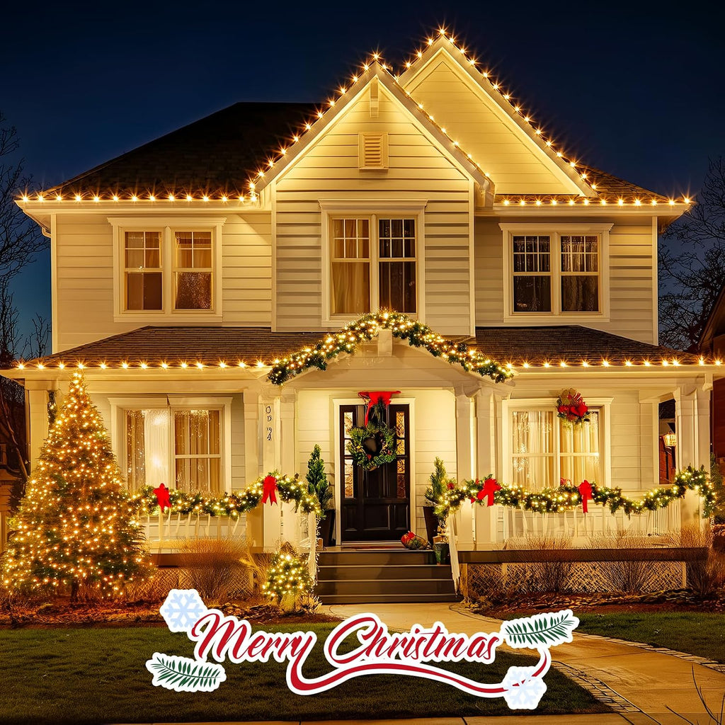 C9 Christmas Lights Outdoor, 100FT String Lights with 100 Bulbs