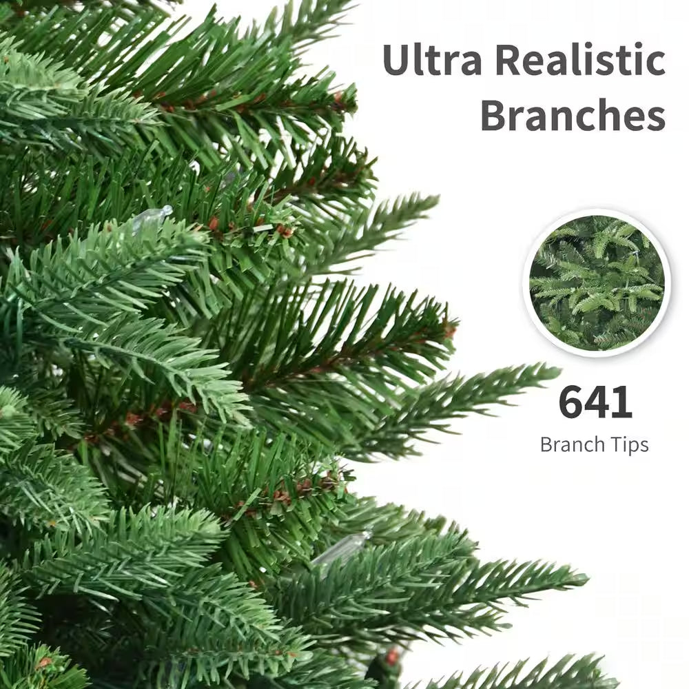 40 In. Pre-Lit Fraser Fir Potted Artificial Christmas Tree with 100 Warm White LED Lights