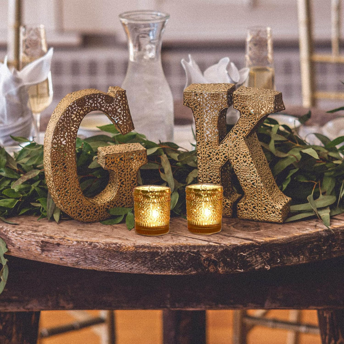Gold Votive Candle Holders Set of 12, Mercury Gold Candle Holders Bulk