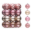 24Ct 2.36" Christmas Ball Ornaments, Pink Gold Shatterproof Ornaments for Christmas Tree Decor