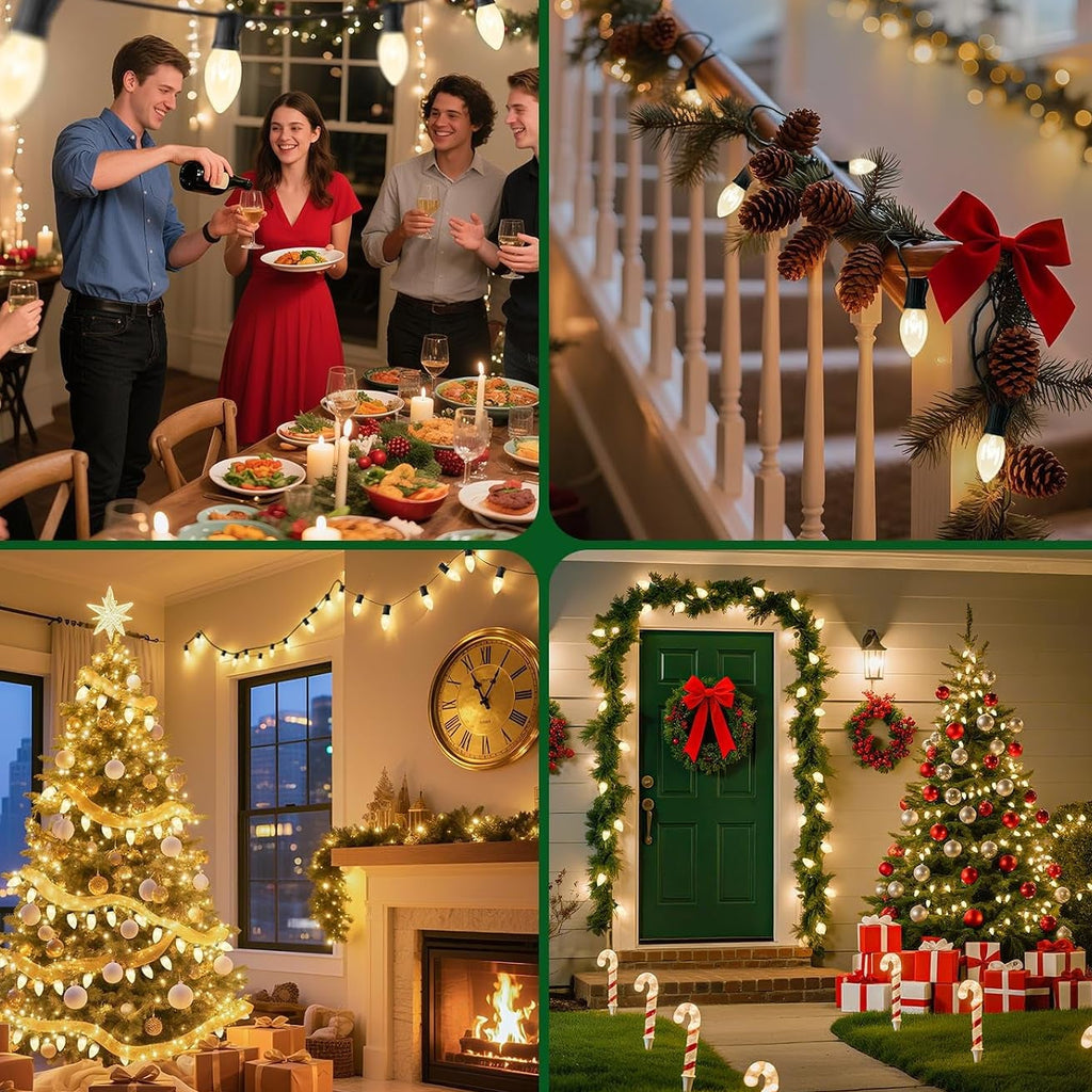 C9 Christmas Lights Outdoor, 100FT String Lights with 100 Bulbs