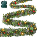 Super Long 18 Ft Prelit Christmas Garland with Lights for Outdoor Indoor