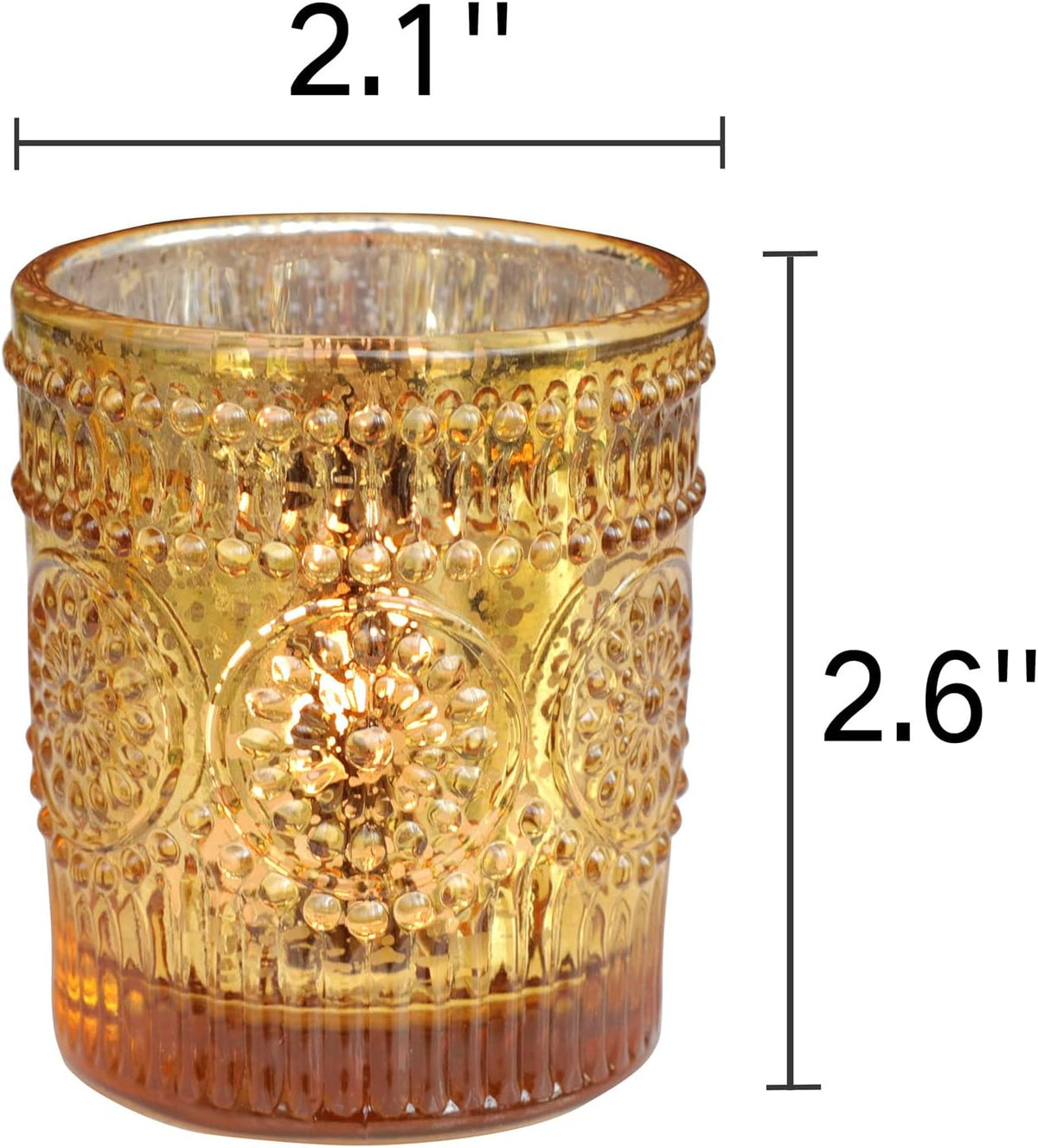 Gold Votive Candle Holders Set of 12, Mercury Gold Candle Holders Bulk