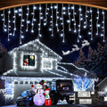 White Christmas Lights Outdoor 99Ft 1216LED Icicle Lights Twinkle Xmas